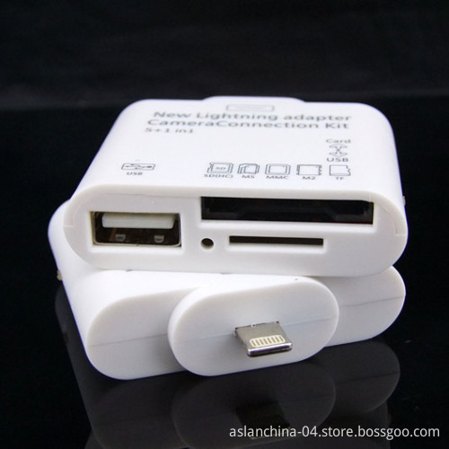 5 in 1 Card Reader for iPad Camera Connection Kit, Muilt Camera Connection Kit (ASC-048)
